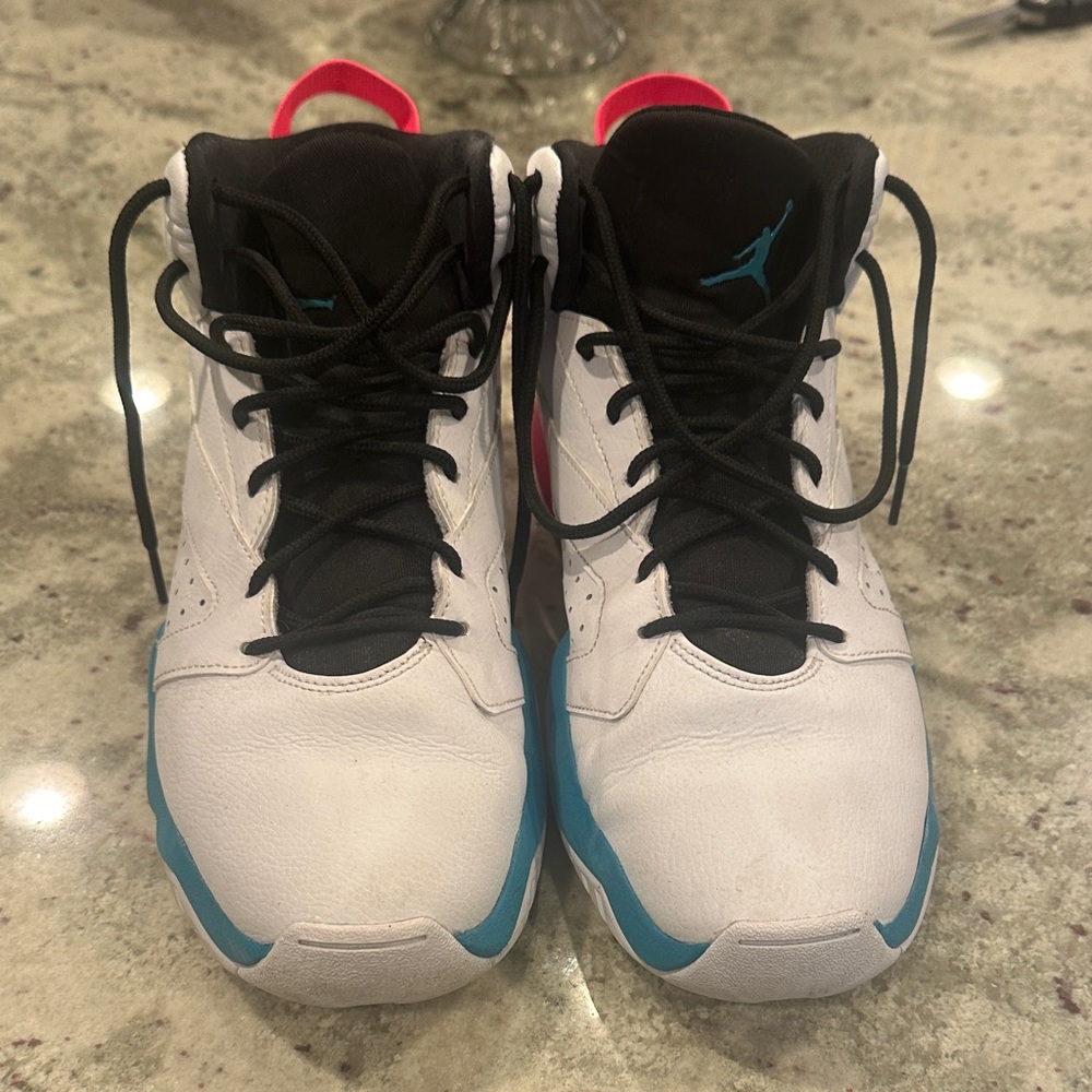 Nike White and Teal Sneakers